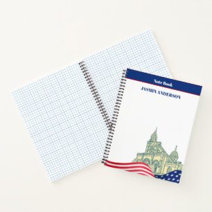 Personalized American Flag Patriotic USA  Notebook