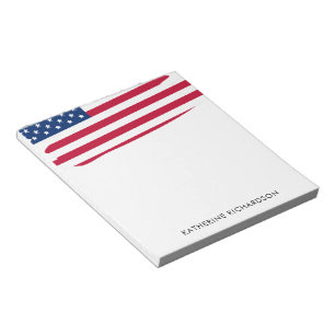 Personalized American Flag Patriotic USA Notepad