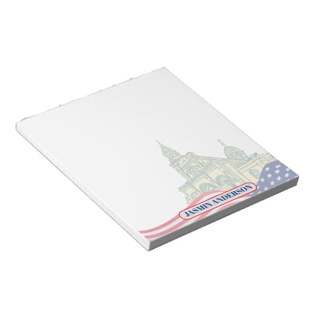 Personalized American Flag Patriotic USA  Notepad (Angled)