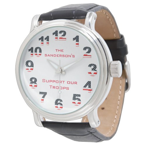 Personalized American Flag Patriotic Watch