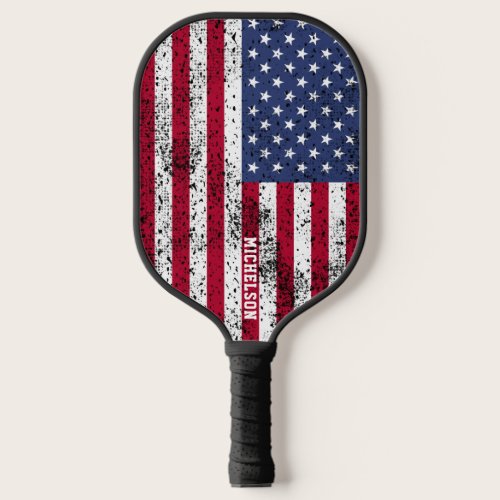 Personalized American Flag Pickleball Paddle