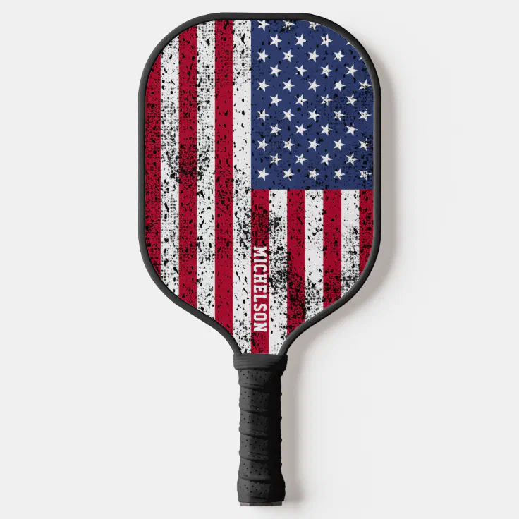 Personalized American Flag Pickleball Paddle Zazzle