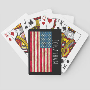 Personalized American Flag Playing Cards