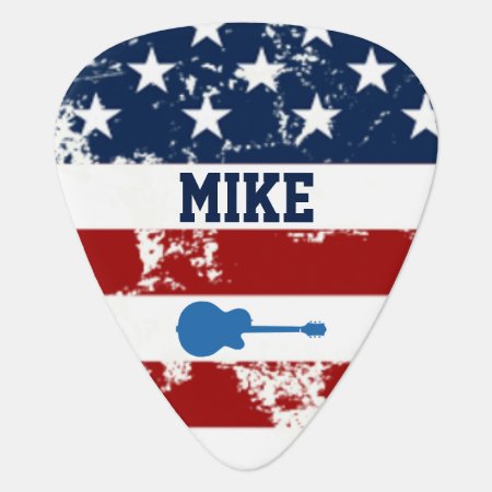 Personalized American Flag Rock Guitar Music Guitar Pick