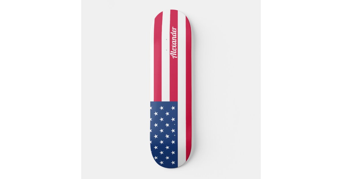 Personalized American Flag Skateboard | Zazzle