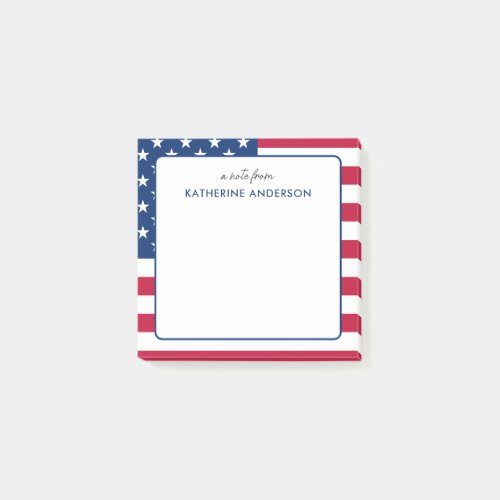 Personalized American Flag USA Post_it Notes