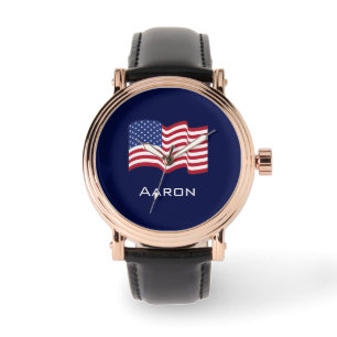 Personalized American Flag Watch