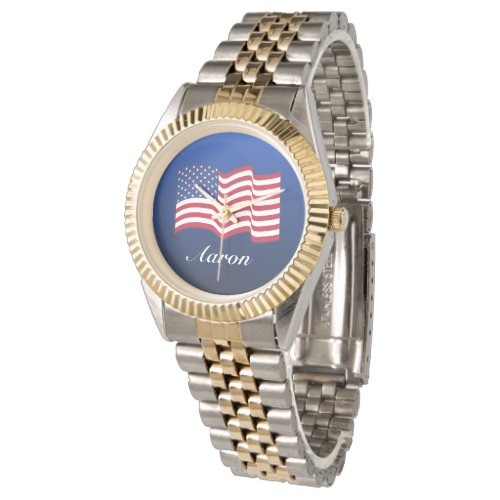 Personalized American Flag Watch 
