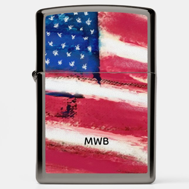 Personalized American Flag Zippo Lighter (Front)