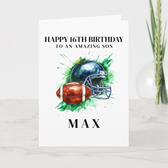 Personalized American Football Birthday Card (Front)