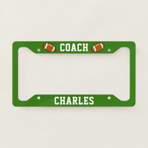 Personalized American Football Coach Name License Plate Frame