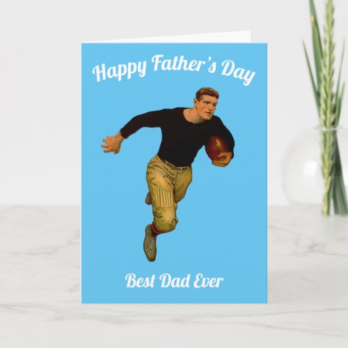 Personalized American Football Fathers Day Card