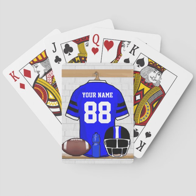 Personalized American Football Grid Iron jersey Poker Cards (Back)