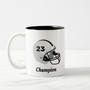 Personalized American Football Helmet Two-Tone Coffee Mug