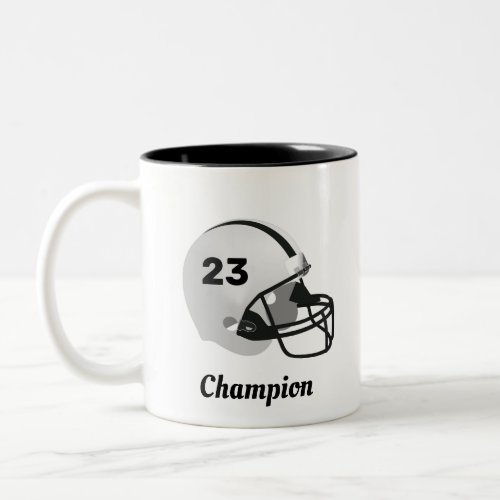 Personalized American Football Helmet Two_Tone Coffee Mug