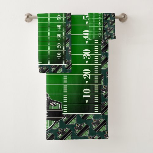 Personalized American Football Theme Bath Towel Se