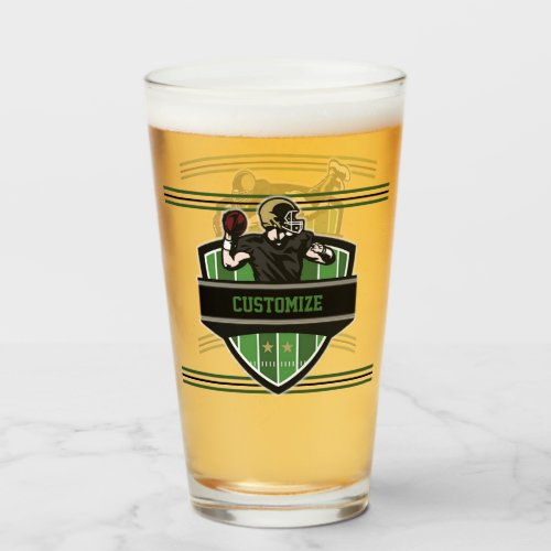 Personalized American Football Theme Glass