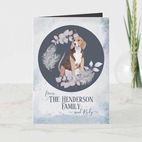 Personalized American Foxhound Christmas Holiday Card