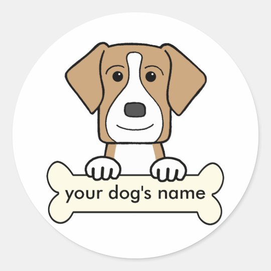 Personalized American Foxhound Classic Round Sticker