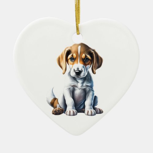 Personalized American Foxhound Puppy Ceramic Ornament