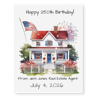 Personalized American House Real Estate Agent Temporary Tattoos