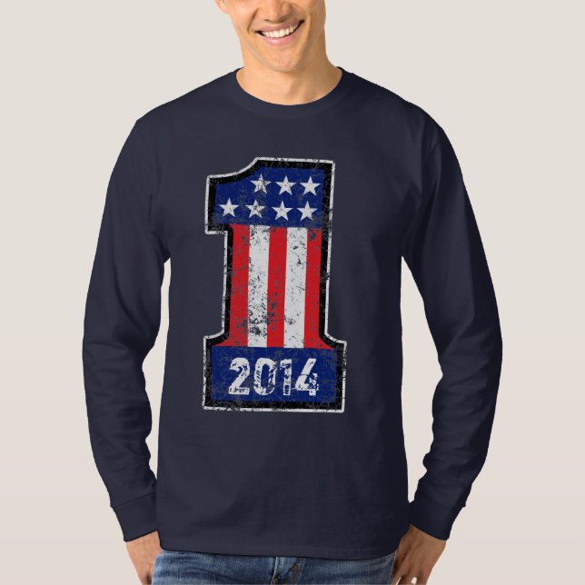Personalized American Number One Year or Name T-Shirt (Front)