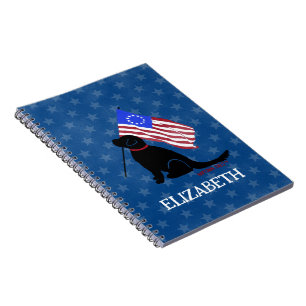 Personalized American Patriot Black Lab Notebook