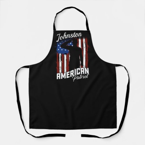 Personalized American Patriot Soldier USA Flag  Apron