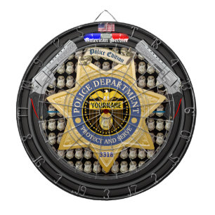 Personalized American Service Police Edition Dart Board