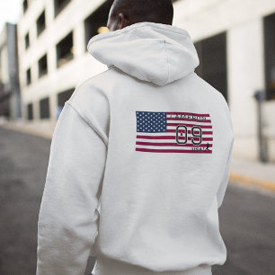 Personalized American Soccer Athlete Patriotic  Hoodie