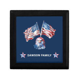 Personalized American Symbols Family Name Gift Box