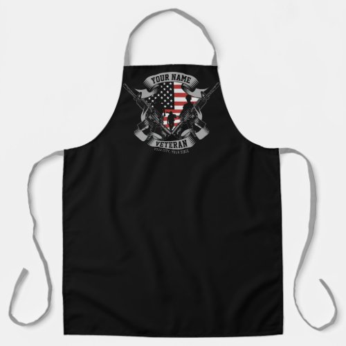 Personalized American Veteran Proud Vet USA Flag  Apron