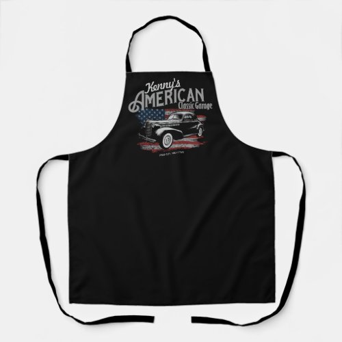 Personalized American Vintage Classic Car Garage   Apron