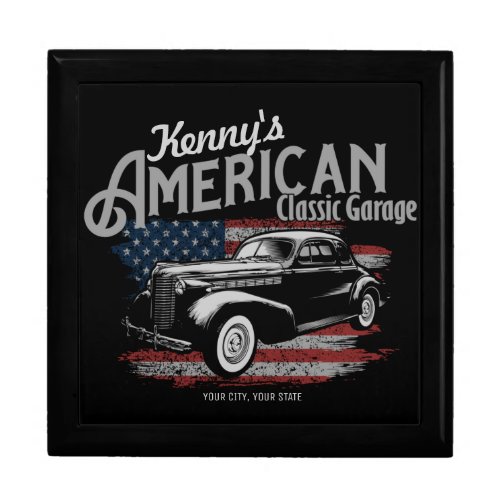 Personalized American Vintage Classic Car Garage Gift Box
