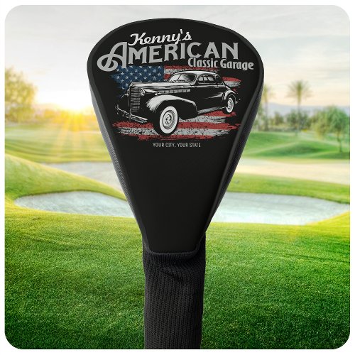 Personalized American Vintage Classic Car Garage Golf Head Cover