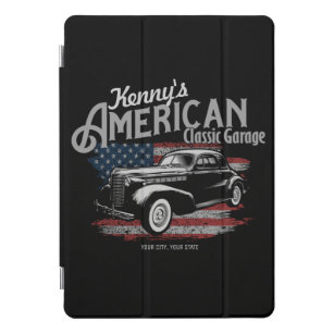 Personalized American Vintage Classic Car Garage  iPad Pro Cover