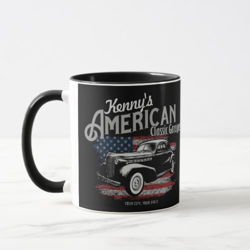Personalized American Vintage Classic Car Garage Mug