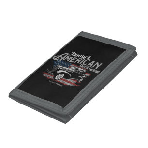 Personalized American Vintage Classic Car Garage Tri-fold Wallet