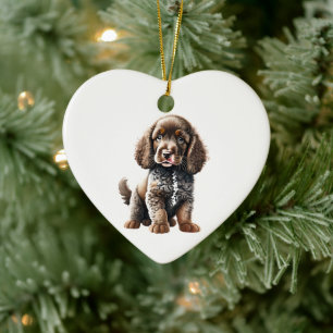 Personalized American Water Spaniel Puppy Ceramic Ornament