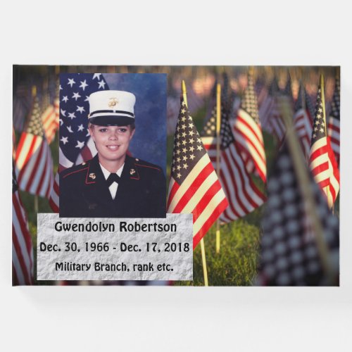 Personalized AmericanVeteran Memorial Guest Book