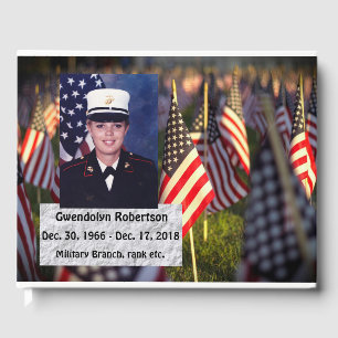 Personalized AmericanVeteran Memorial Guest Book