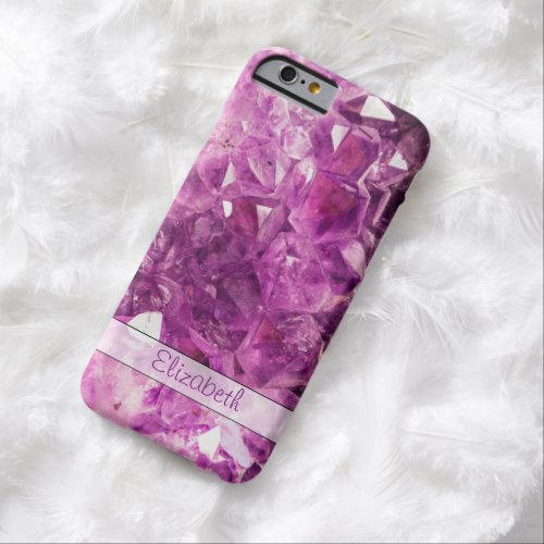 Personalized Amethyst Gemstone Image Barely There iPhone 6 Case