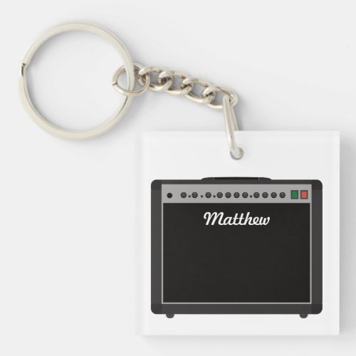 Personalized Amplifier Illustration for Musicians Keychain