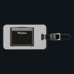 Personalized Amplifier Illustration for Musicians Luggage Tag<br><div class="desc">Keep all your music gear secure with this luggage tag or create a fun personalized going away gift that's perfect for electric guitar players and musicians of all sorts. It features an illustration of a black amplifier and your own name or message in white script lettering on the front, and...</div>