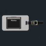 Personalized Amplifier Illustration for Musicians Luggage Tag<br><div class="desc">Keep all your music gear secure with this luggage tag or create a fun personalized going away gift that's perfect for electric guitar players and musicians of all sorts. It features an illustration of a black amplifier and your own name or message in white script lettering on the front, and...</div>