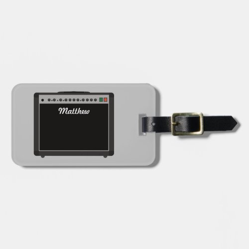 Personalized Amplifier Illustration for Musicians Luggage Tag