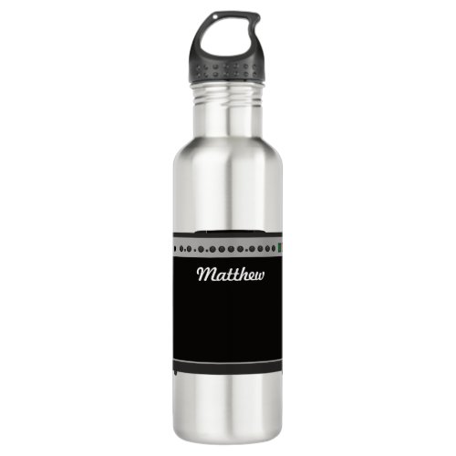 Personalized Amplifier Illustration for Musicians Stainless Steel Water Bottle