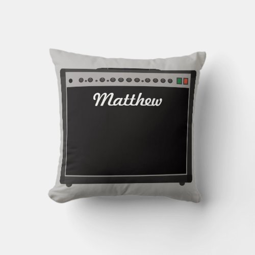 Personalized Amplifier Illustration for Musicians Throw Pillow