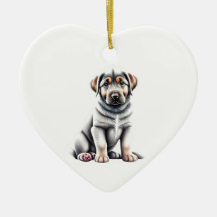 Personalized Anatolian Shepherd Puppy Ceramic Ornament