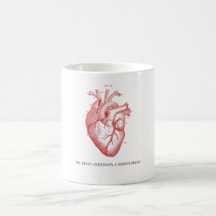 Personalized Anatomical Heart Cardiologist Name Coffee Mug